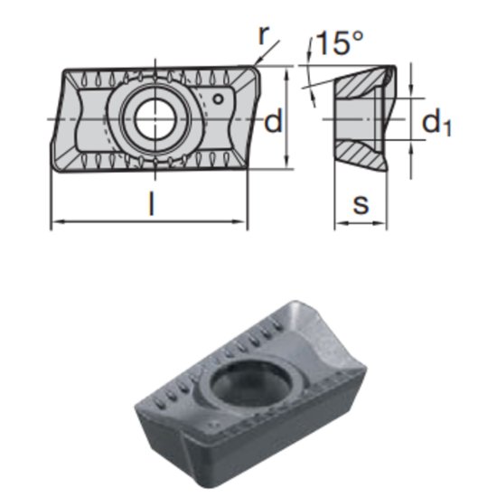Picture of LMT Fette ADKX 170508 SR-TR LC630T Milling Insert Paralelagram